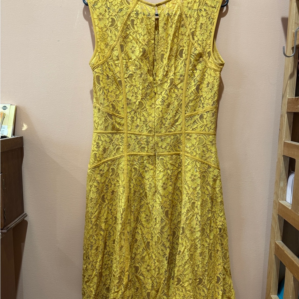 Lulus Lace Sleeveless Dress - marigold, size medium - Picture 5 of 5